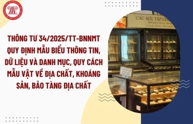 TT 34/2025/TT-BNNMT ngày 02/07/2025 QUY ĐỊNH MẪU BIỂU THÔNG TIN, DỮ LIỆU VỀ ĐỊA CHẤT, KHOÁNG SẢN VÀ DANH MỤC, QUY CÁCH MẪU VẬT ĐỊA CHẤT, KHOÁNG SẢN, MẪU VẬT BẢO TÀNG ĐỊA CHẤT
