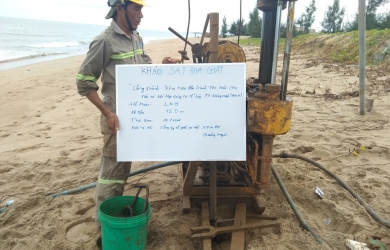 Khoan khảo sát địa chất khoáng sản đất làm vật liệu san lấp tại mỏ đất núi Văn Bân, thôn 4, xã Đức Chánh (vị trí 1), huyện Mộ Đức, tỉnh Quảng Ngãi