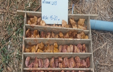 Khoan khay mẫu mô đất Núi An Hội